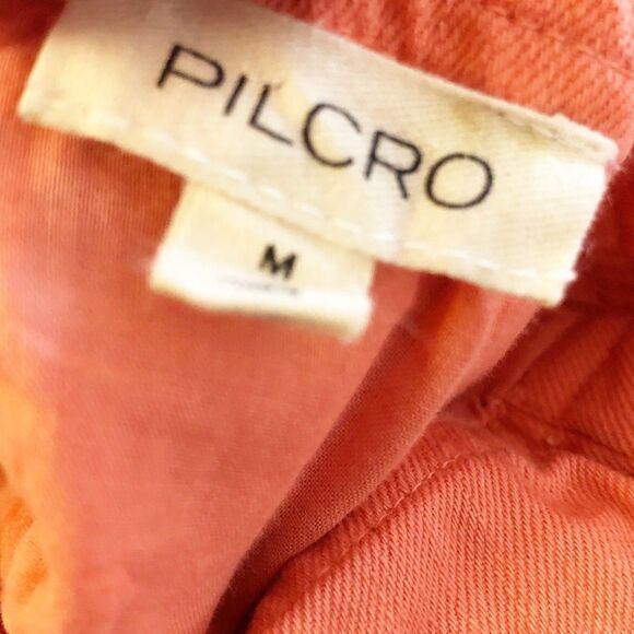 Anthropologie Pilcro Asymmetrical Babydoll Dress In Coral Fizz Parasail Medium - Picture 10 of 13